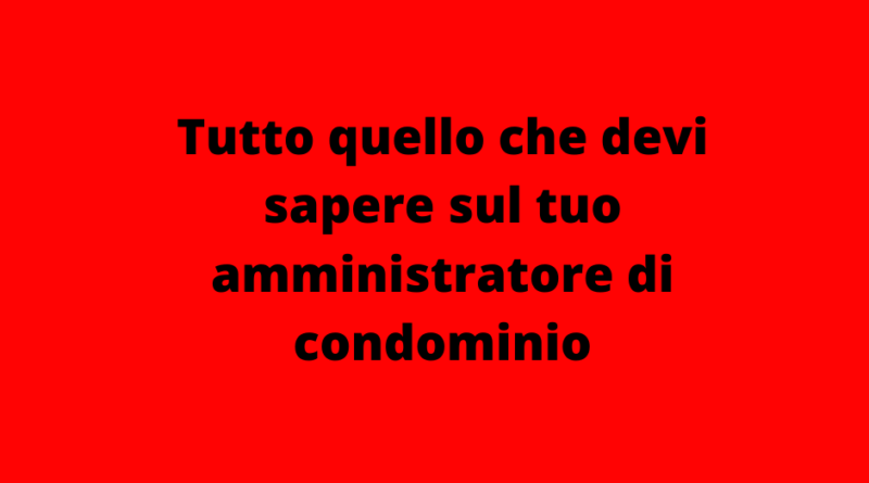 Amministratore di condominio